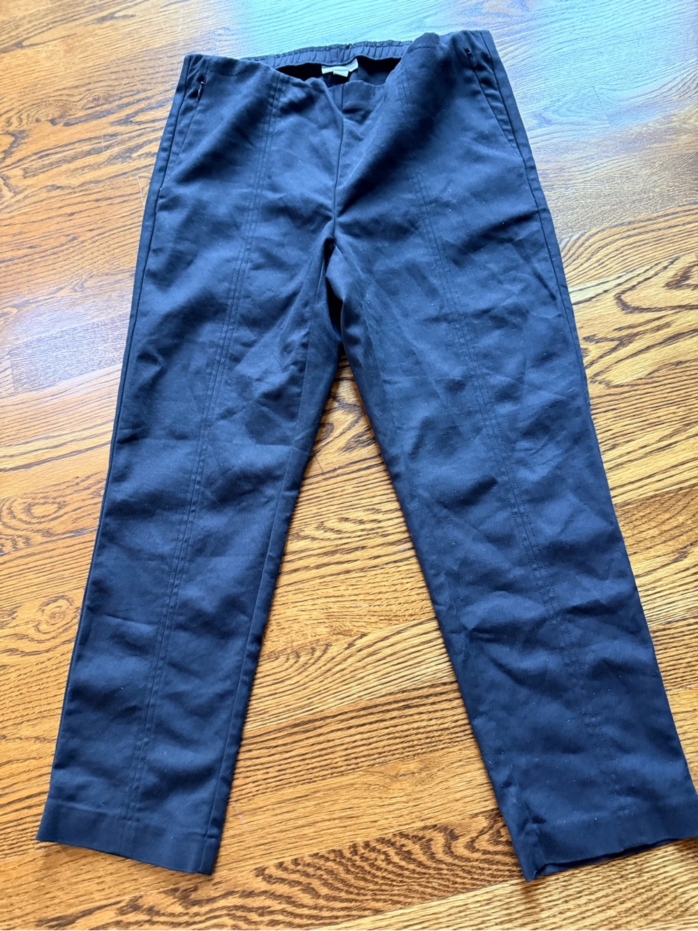 J.Jill Essential Cotton Stretch Ankle Pant. Elastic. Zip front pockets. S EUC